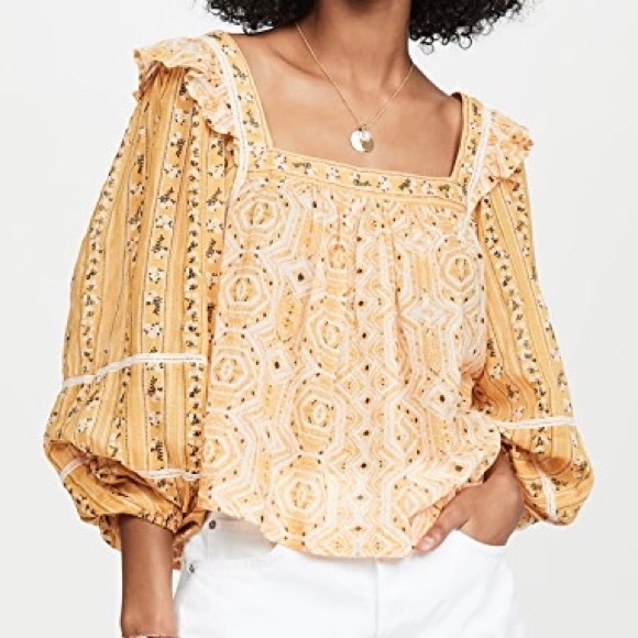 Free People Mostly Meadow Printed Blouse (L) - Picture 1 of 10